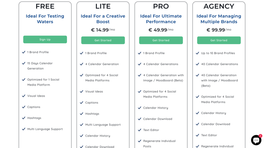 Sococal AI Pricing Plans