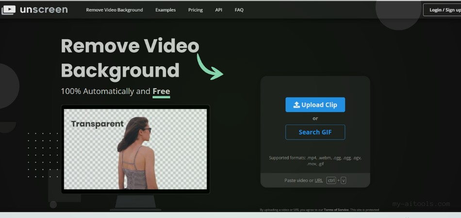 This tool automatically removes the background from any video or GIF